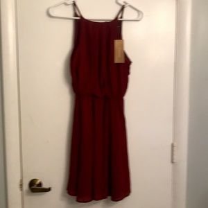 Francesca‘s maroon date night mini dress